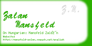 zalan mansfeld business card